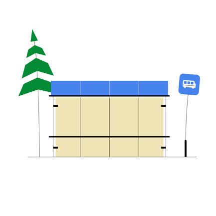 Animated Bus Stop Illustration