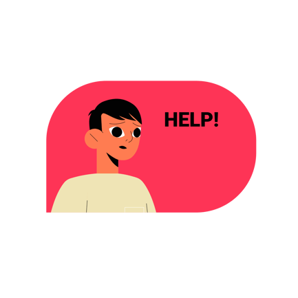 Concerned Boy Seeking Help Animation
