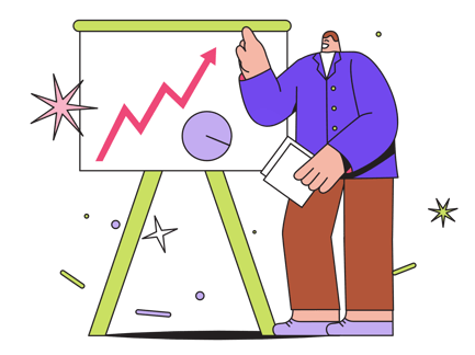 Man Standing Near Board With Graphs