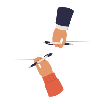 Signing Business Agreement Illustration