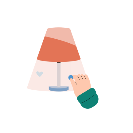 Turning on the Light Flat Design Illustration