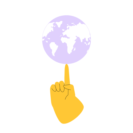 Hand Spinning Globe Illustration