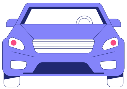 Duotone Front View of a Car Illustration