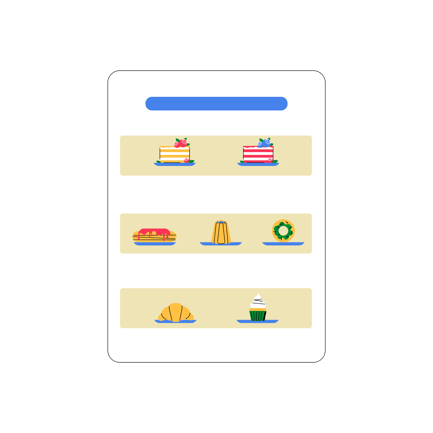 Dessert Menu App Flat Illustration