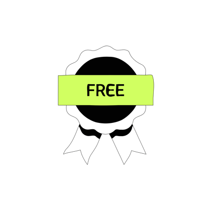 Free Award Badge Line Art Illustration