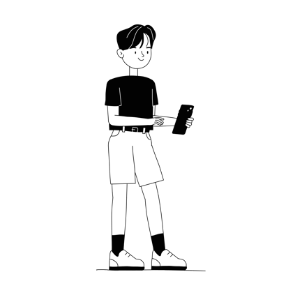 Walking Teenager With Phone