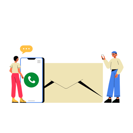 Customer Contact Flat Illustration