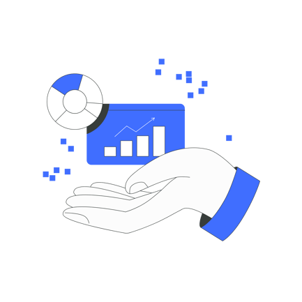 Managed Data Analysis Illustration with Hand