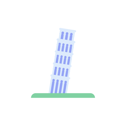 Leaning Tower of Pisa Geometric Illustration