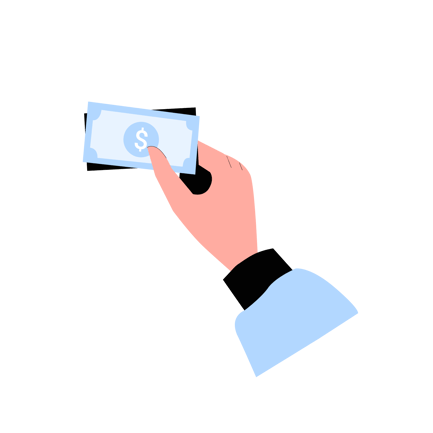 Hand Holding Money Banknote Animation