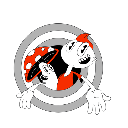 Man and Mushroom Are Welcoming