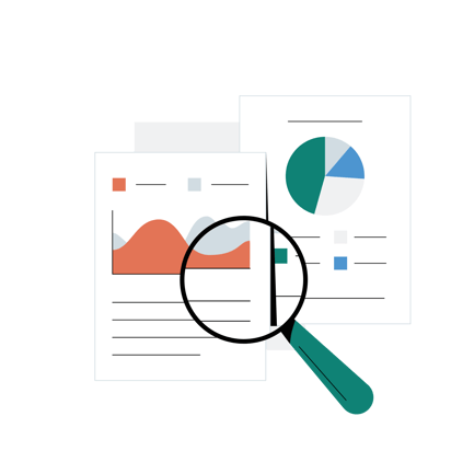 Ilustración de estilo plano de informe económico