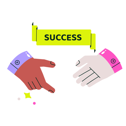 Cartoon Handshake for Business Success Illustration