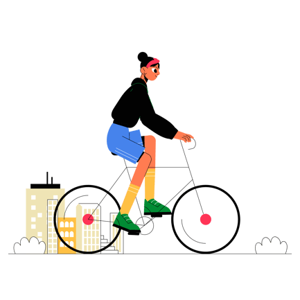 Person Riding a Bicycle in the City