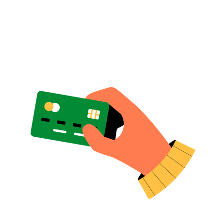 Animated Hand Holding Credit Card