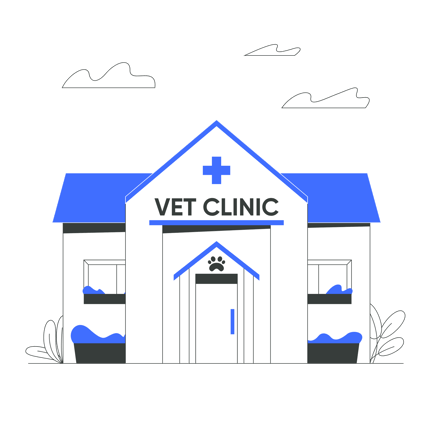 Vet Clinic Building Illustration