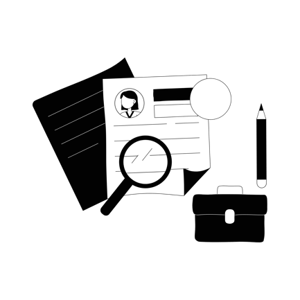 Ilustración de Arte Lineal para Currículum y Porfolio