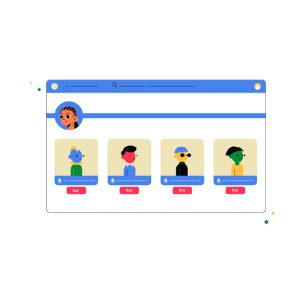 Nft Marketplace Platform Animated Illustration