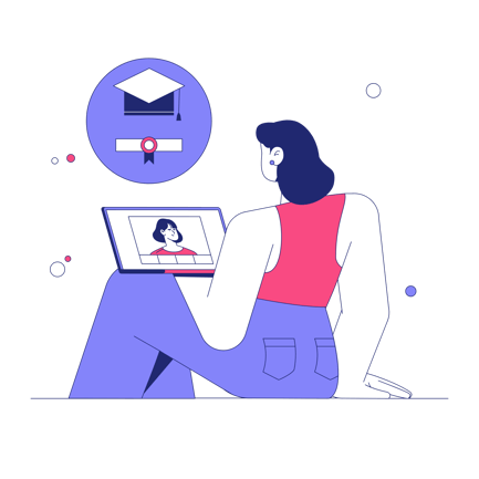 Online Graduation Ceremony Illustration