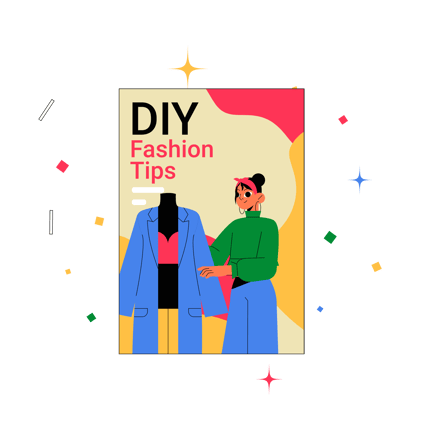 Diy Fashion Tips Illustration in Flat Style