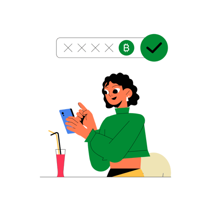 Crypto Amount Illustration with Girl and Phone