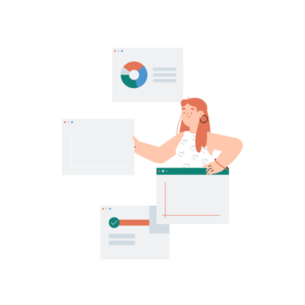 Woman Analyzing Business Data and Growth Charts