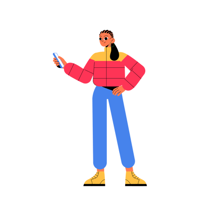 Stylish Character Holding Phone 1
