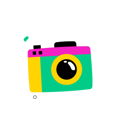 Cartoon Style Camera Illustration