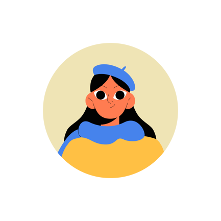 Female Painter Character Avatar Illustration