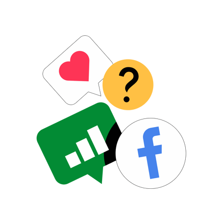 Social Media Icons and Speech Bubbles Illustration