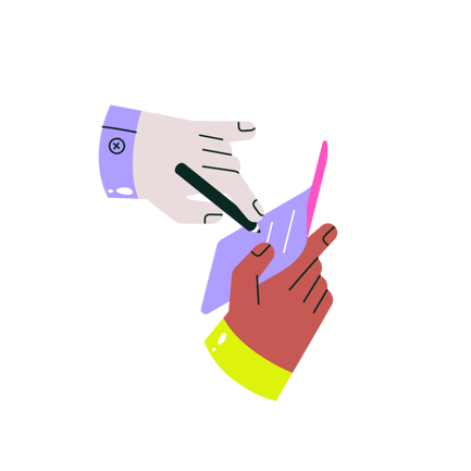 Manos de colaboración digital