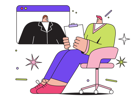 Man Is Talking on via Video Call