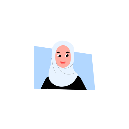 Duotone Illustration of a Muslim Woman