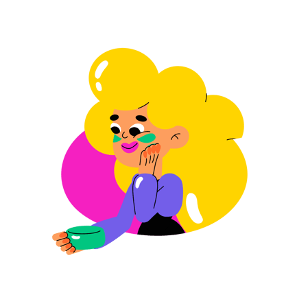 Cartoon Woman Applying Face Cream Animation