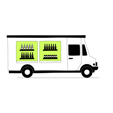 Beer Delivery Truck Line Art Illustration