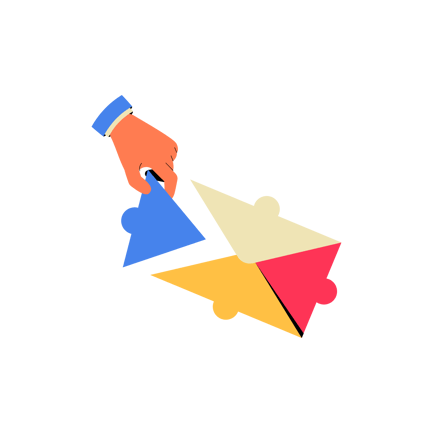 Hand Assembling Puzzle Pieces Illustration