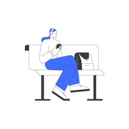 Waiting Passenger With Backpack