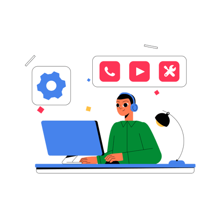 Online Assistant Flat Illustration
