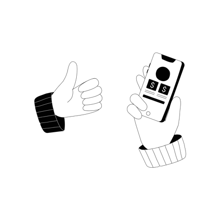 Payment Processed Illustration in Line Art