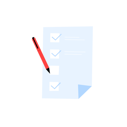 Animated Checklist with Pen Marking Tasks
