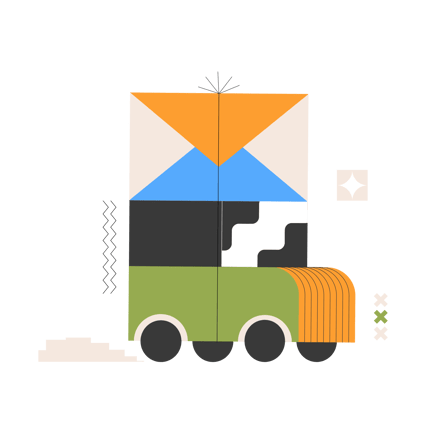 Geometric Inbox Delivery Illustration