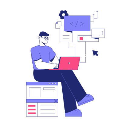 Entwickler-Coding-Illustration im Duotone-Stil