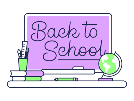 Lettering Back to School With Globe, Books and Pencils