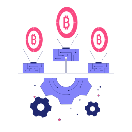 Crypto Miner Duotone Illustration