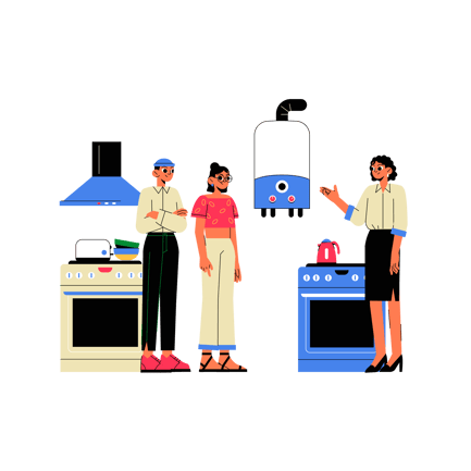 Couple Buying Appliances at Store Animation