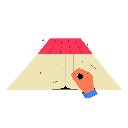 Hand Turning on a Lamp Flat Design Illustration