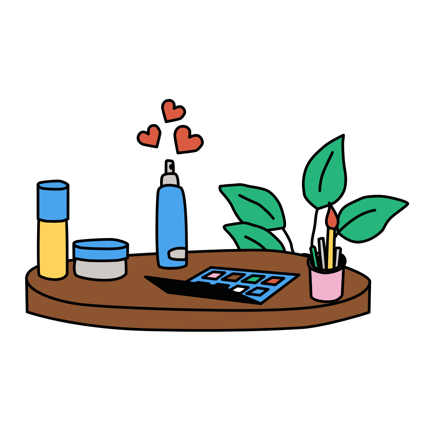 Einrichtung des Make-up-Sets