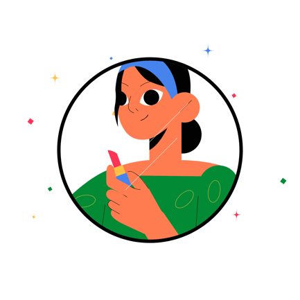 Woman Applying Lipstick in Flat Style