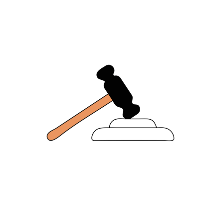 Gavel Striking Sound Block Animation