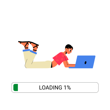 Loading Bar Animation with Character Using Laptop